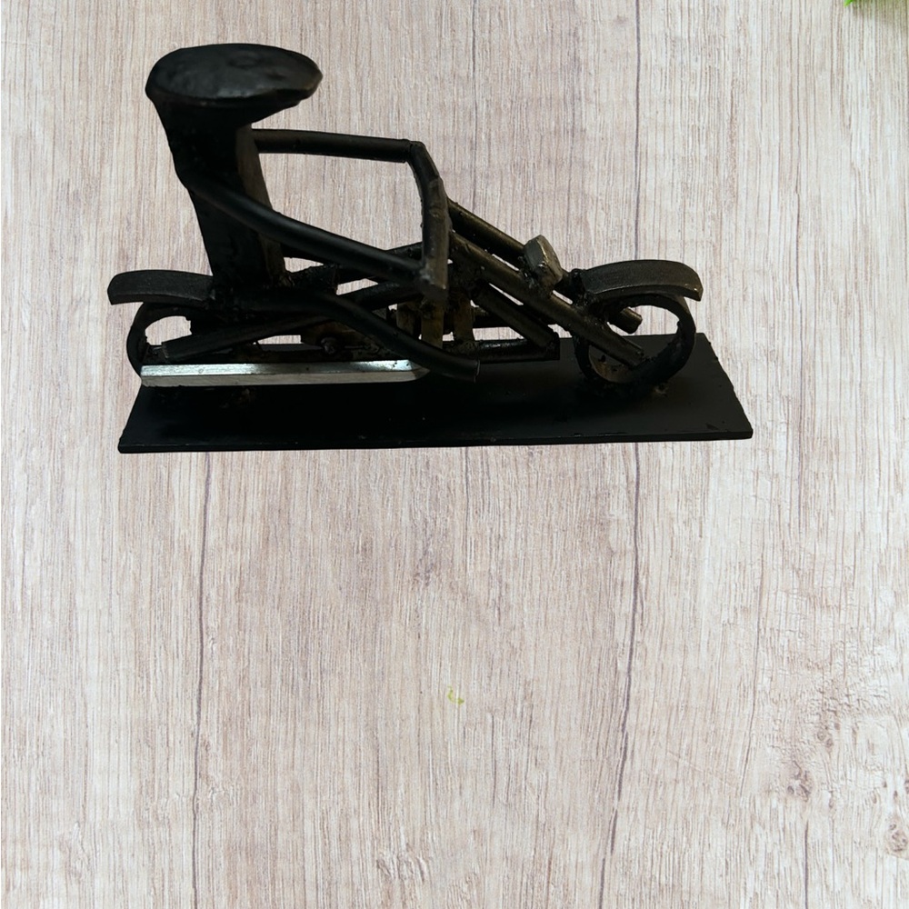Black Metal Bicycle Sculpture - Picture 3 of 4